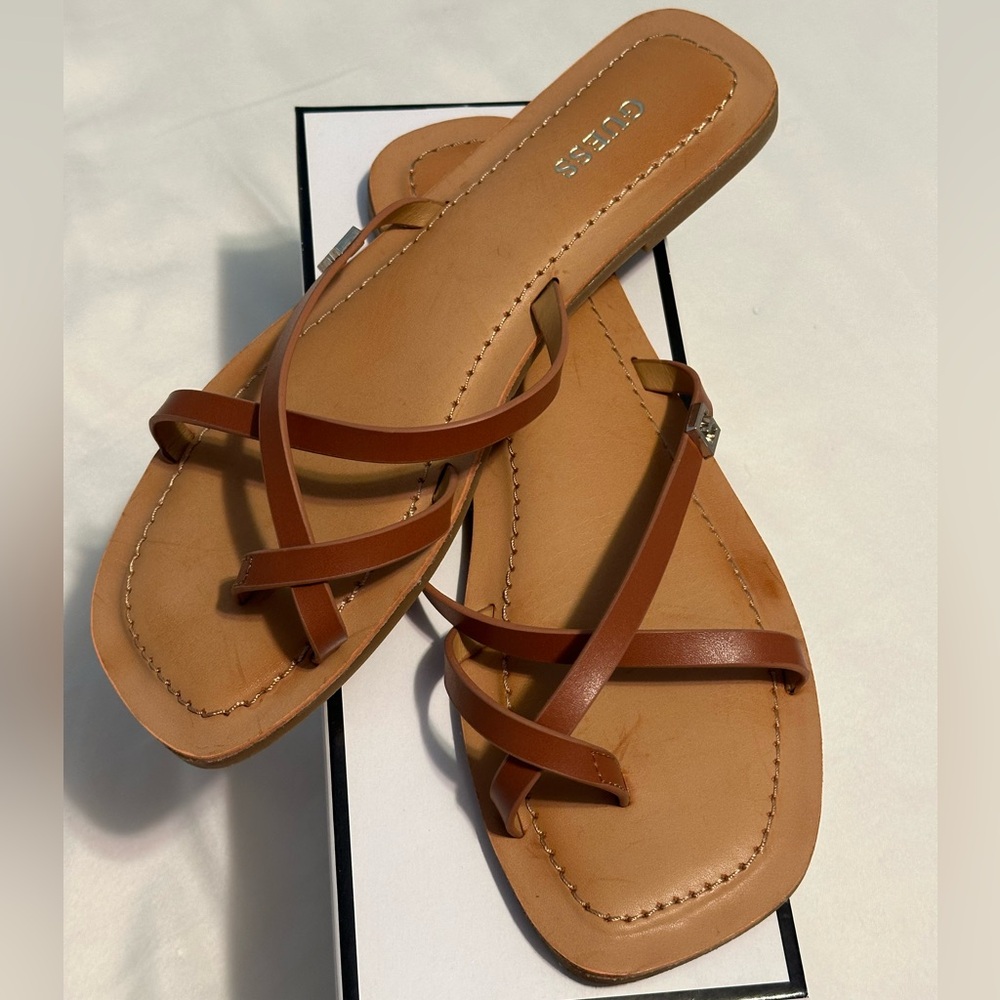 GUESS médium brown sandals.